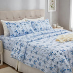 Juego De Sabanas Franela Mariol 100% Algodón Matrimonial Azul Claro