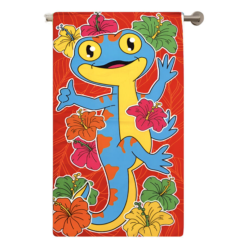 Toalla De Mano Microfibra Leonora. Set De 6 Toallas 110x60cm Rojo Lagartija Azul