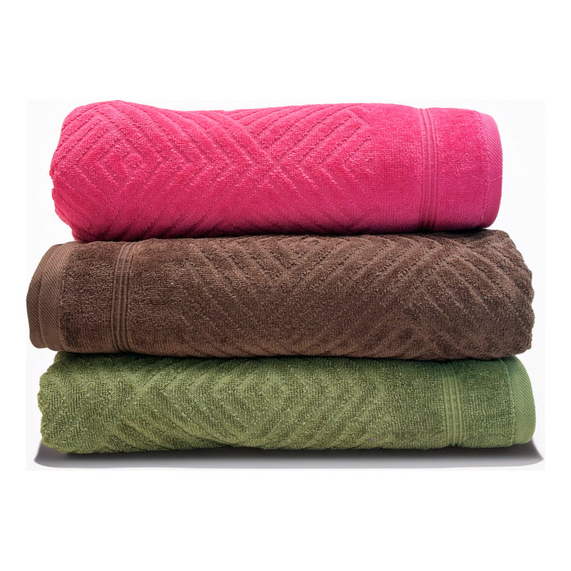 Tallas De Baño Completo 100% Algodón Super Absorbente Greta Rosa Colección 4