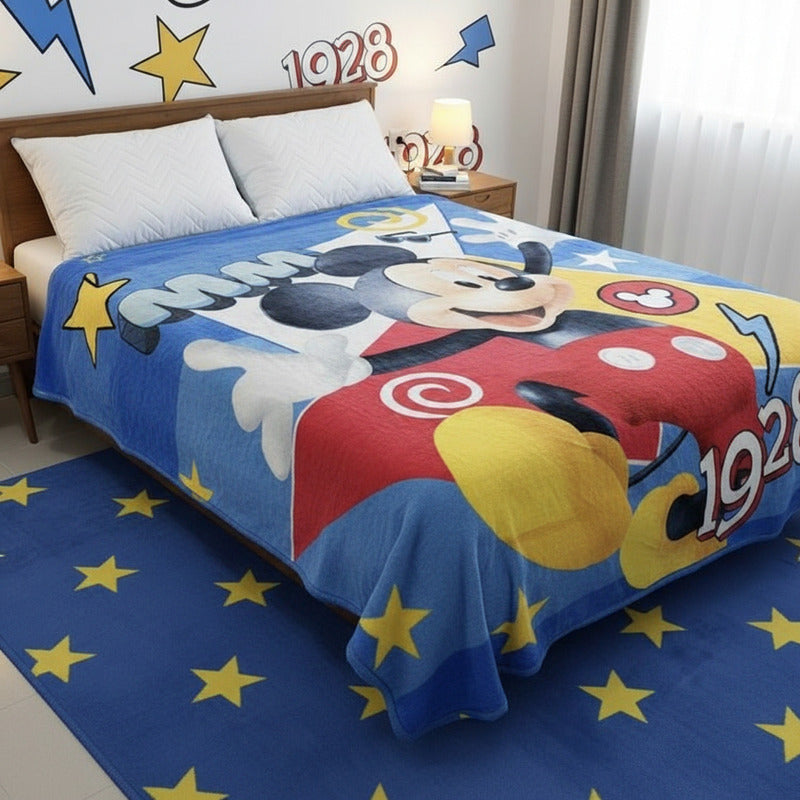 Frazada Providencia Disney Matrimonial Mickey. Mickey Rojo