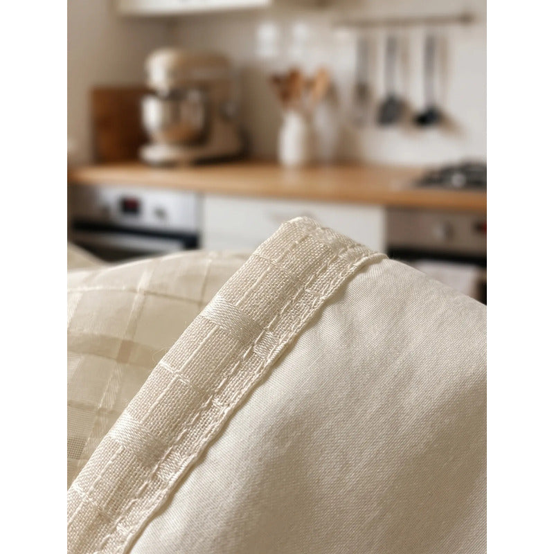 Juego De Cortinas 2 Paneles 2.50x1.95 De Ventana Transparent Beige