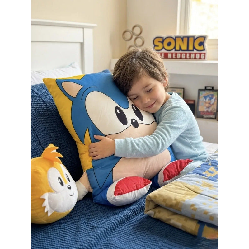 Almohada Suave Decorativa Sonic - Stitch Varios Modelos Azul Acero