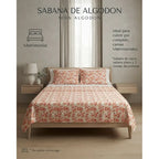 Juego De Sabana Matrimonial 100% Algodón Suaves Y Frescas Naranja Floresta Naranja