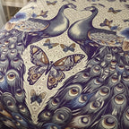 Colcha De Hilo Jacquard Leonora Premium Matrimonial Amplia Violeta Oscuro Pavorreal Morado