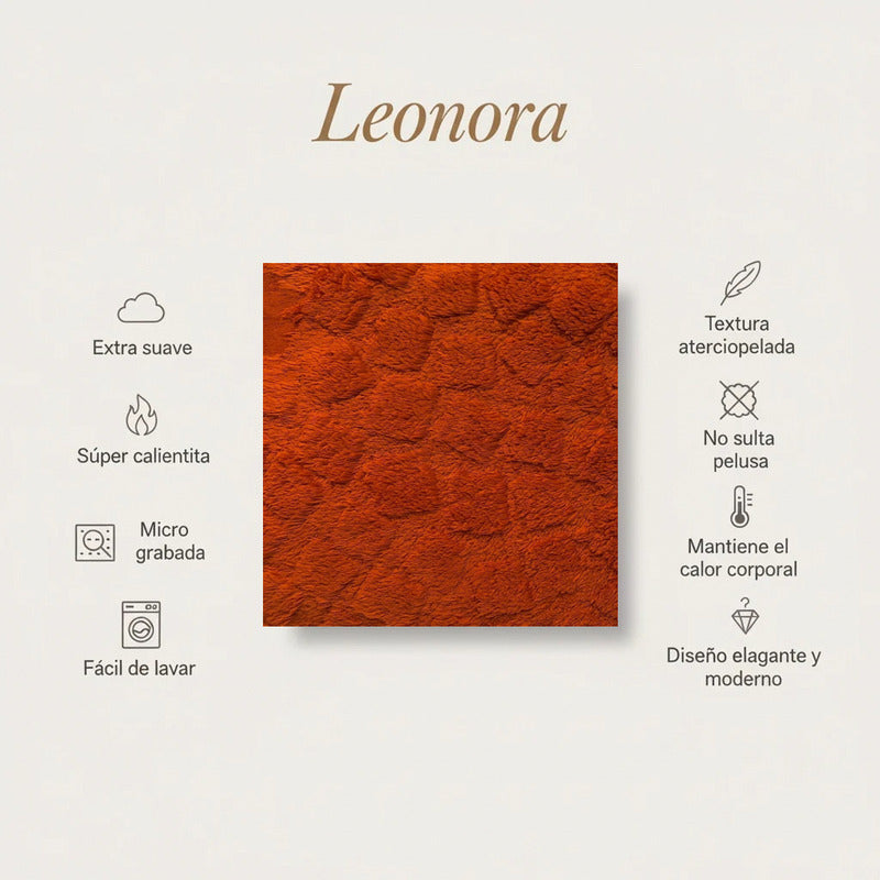 Frazada Leonora Matrimonial Extra-suave Grabado Hd Acogedora Hojuelas Shedron Chocolate