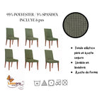 Cubre Sillas Stretch Premium Elástica Para Silla Ajustable Verde Olivo