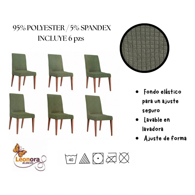 Cubre Sillas Stretch Premium Elástica Para Silla Ajustable Verde Olivo
