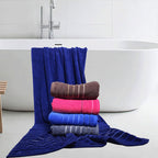 Toalla Baño Completo 100% Algodón Super Absorbente, Set-5pzs Marrón Oscuro Lisa