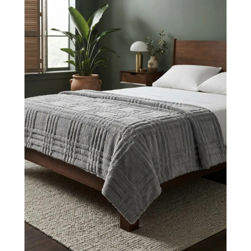 Cobertor Providencia Jacquard Ovejita Super Calientita Gris Fajilla 880 G Gris