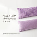 Almohada Providencia Super Jumbo Piel Jacquard Suave Lavanda