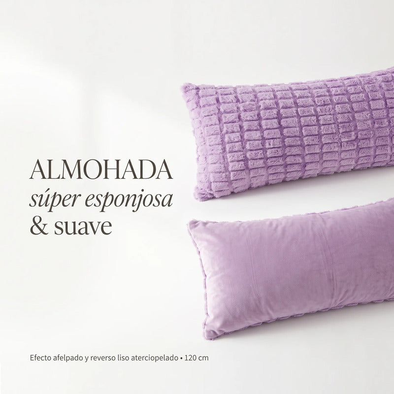 Almohada Providencia Super Jumbo Piel Jacquard Suave Lavanda