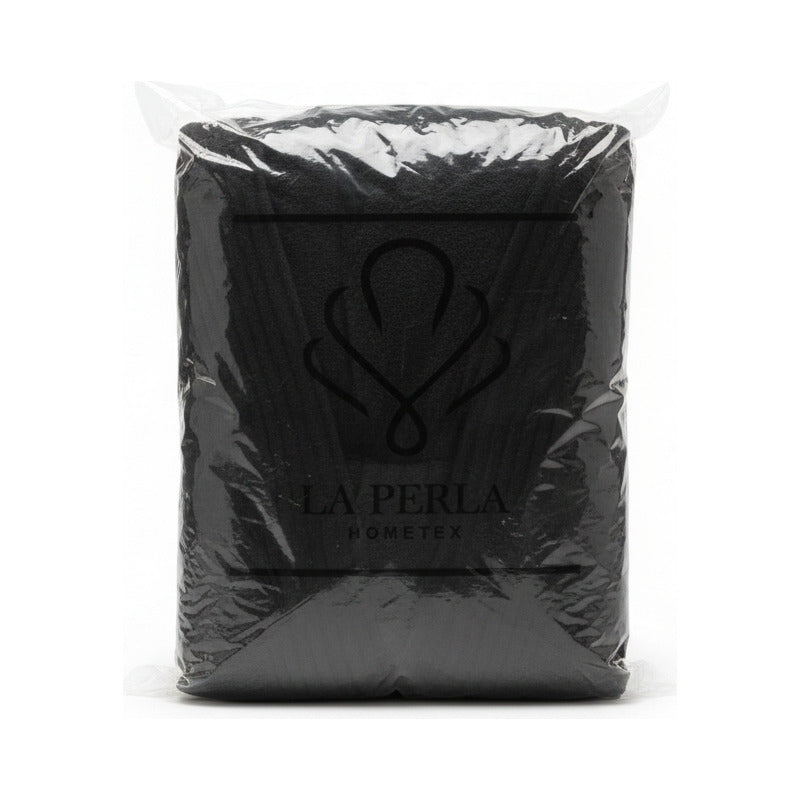 Bata De Baño Leonora Rasurada 100% Algodón Super Absorbente Negro Lisa M-l