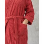 Bata De Baño Unisex 100% Algodón Suave, Absorbente Y Cómoda Rojo Lisa Roja M-l