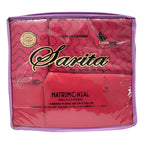 Juego De Sabanas 6 Piezas Tacto Bambu Premium Quality Rojo Hojitas Rojas