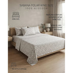 Juego De Sábanas Térmicas Polar Algodón King Size Invernal Gris Geome Grey
