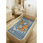 Cunero Baby Plus Leonora Para Bebe Térmico Y Super Suavecito Patos Y Pesca Azul Acero