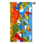 Toalla De Mano Microfibra Leonora. Set De 6 Toallas 110x60cm Naranja Dinosaurios