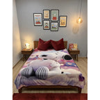 Frazada Matrimonial  Extra Suave Y Calientita Snoopy Corazone Lavanda