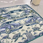 Colcha De Hilo Jacquard Leonora Premium Matrimonial Amplia Azul Acero Ban Azul/turquesa