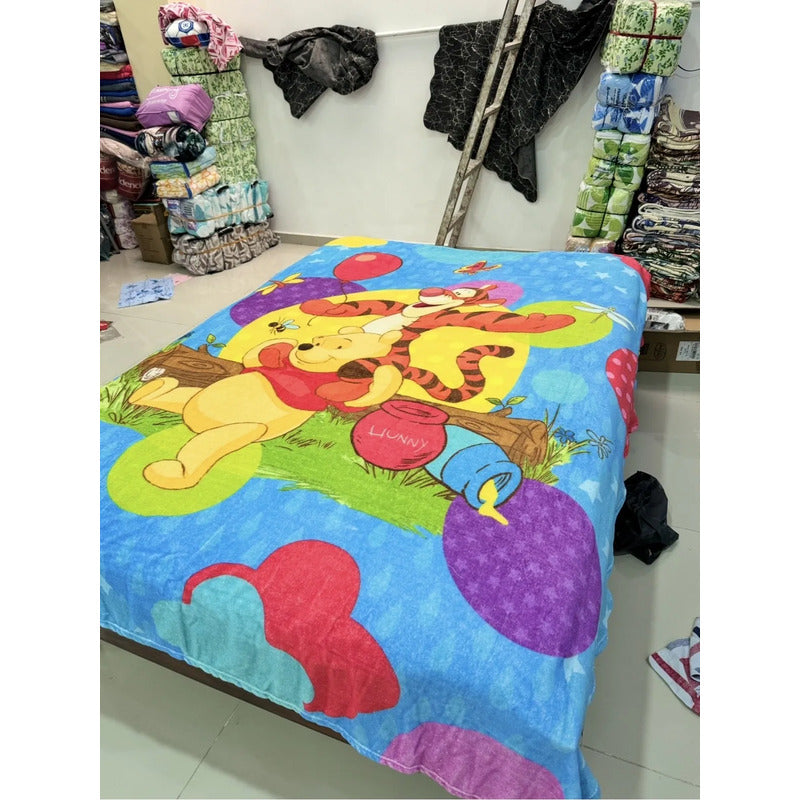 Frazada Providencia Matrimonial De Winnie The Pooh Suavecita Winnie The Pooh 780 G Azul Claro