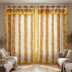 Cortinas Estampadas Para Ventana Con Forro Interior 2.9x2m Naranja