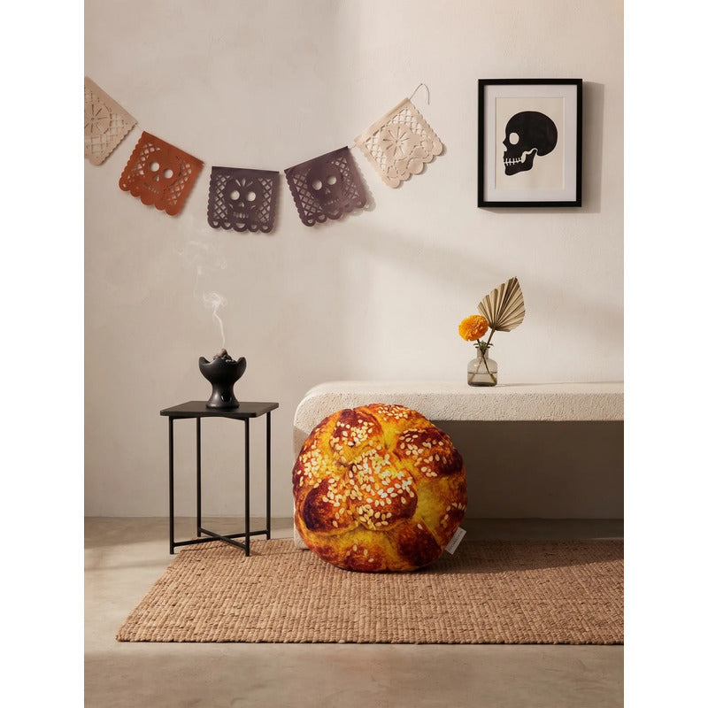 Almohada Providencia De Pan De Muerto Abrazable Y Super Suav Naranja Oscuro