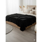 Frazada Térmica Leonora Matrimonial Extra Suave-grabada Cuadros Negro Negro