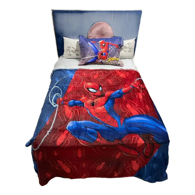 Cobija Manta Provipolar Matrimonial 180x210 Providencia Color Spider Man Diseño De La Tela Liso