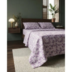Juego De Sabana Matrimonial 100% Algodón Suaves Y Frescas Lavanda Floresta Morada