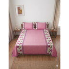 Juego De Sabana Matrimonial 100% Algodón Suaves Y Frescas Rosa Mini Flor Rosada