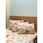 Juego De Sabanas King Size Leonora Percal Algodón 144h. Coral Claro Bugambilia Coral