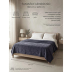 Cobertor Frazada Matrimonial Ligera Super Suave Y Calientita Cuadros 700 G Azul Oscuro