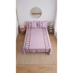 Juego De Sabanas Franela Mariol 100% Algodón Matrimonial Lavanda Mini Flor Morada