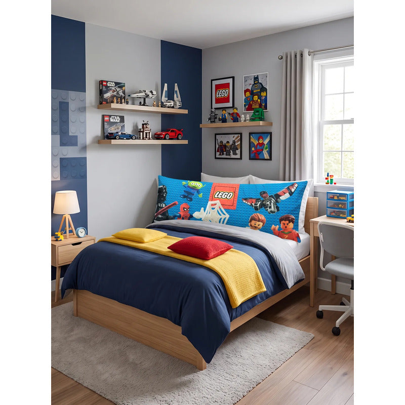 Almohada Jumbo Providencia Doble Vista Lego Azul / Amarillo Amarillo