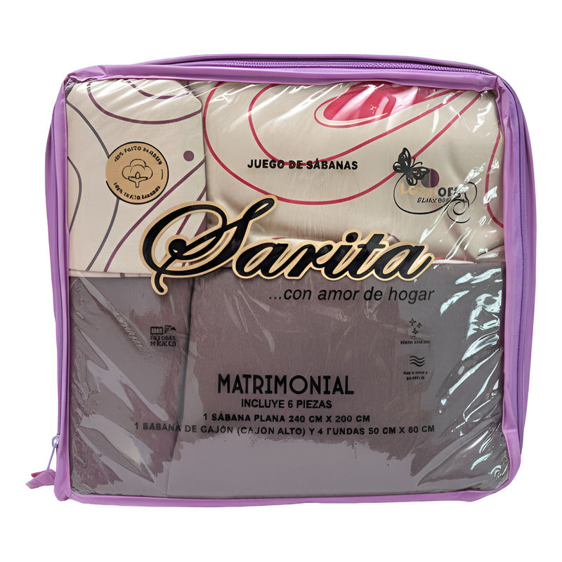 Juego De Sabanas 6 Piezas Tacto Bambu Premium Quality Nude Jardín Beige