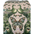 Colcha De Hilo Jacquard Leonora Premium Matrimonial Amplia Verde Oscuro Pavorreal Verde
