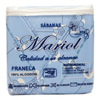 Juego De Sabanas Franela Mariol 100% Algodón Matrimonial Azul Acero Acapulco Azul