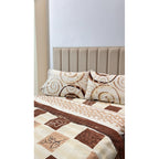 Juego De Sábanas Matrimonial Leonora Franela Planchada 2mts Marrón Claro Circulo Café