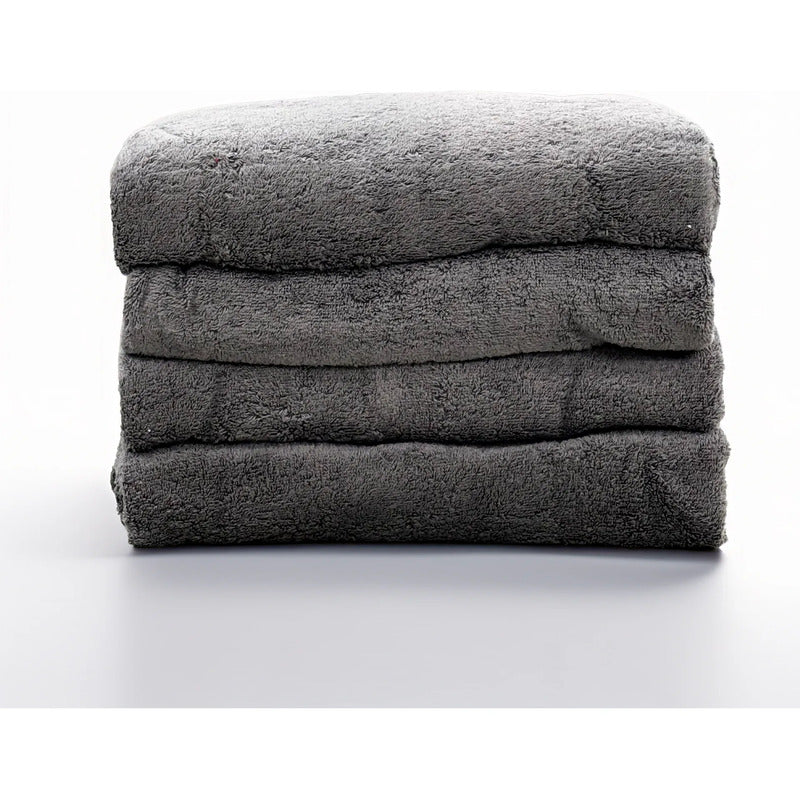 Set 4 Toallas Premium Super Absorbentes 100% Algodón Tamaño Gris Grande, Máxima Absorción Y Suavidad Superior