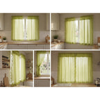 Juego De Cortinas 2 Paneles 2.50x1.95 De Ventana Transparent Verde Claro
