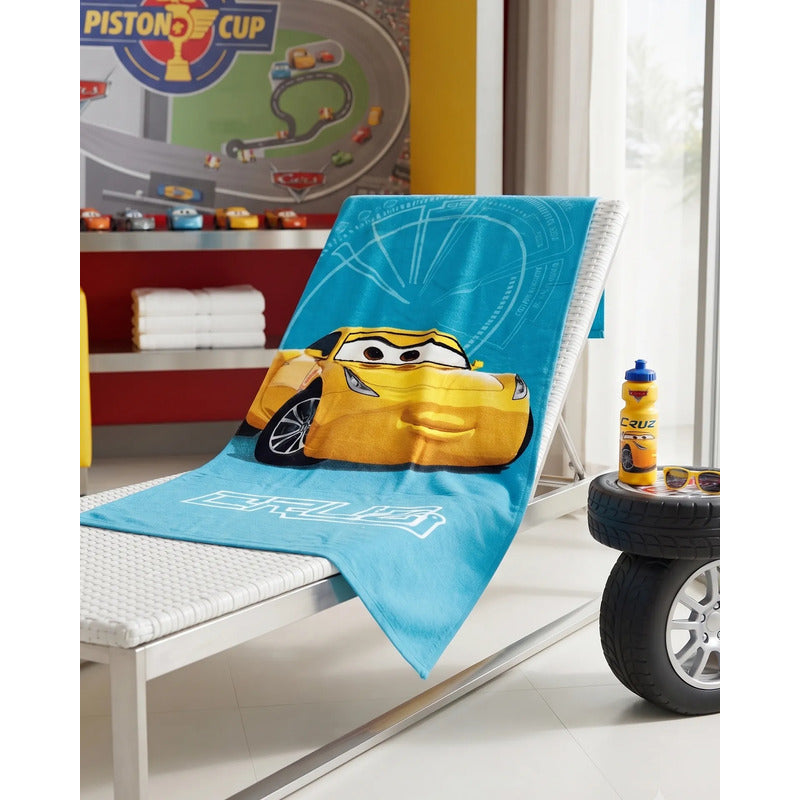 Toalla Providencia Cars 3 Suave Alta Absorción 100% Algodón Celeste Cars 3