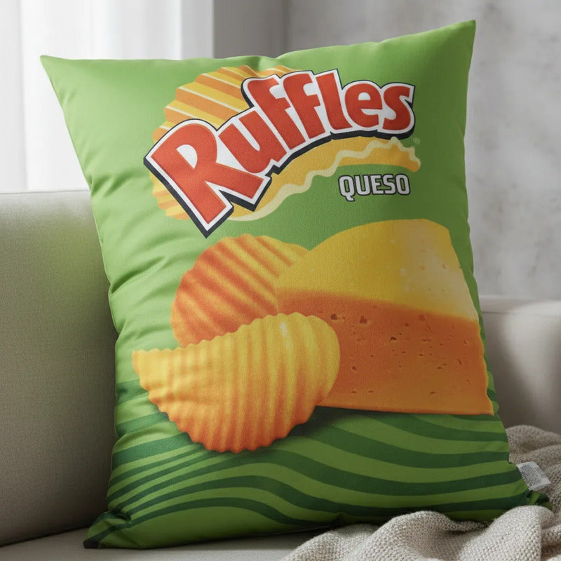 Almohada Ruffles Providencia Grande Super Suave Y Esponjoso Verde Lima