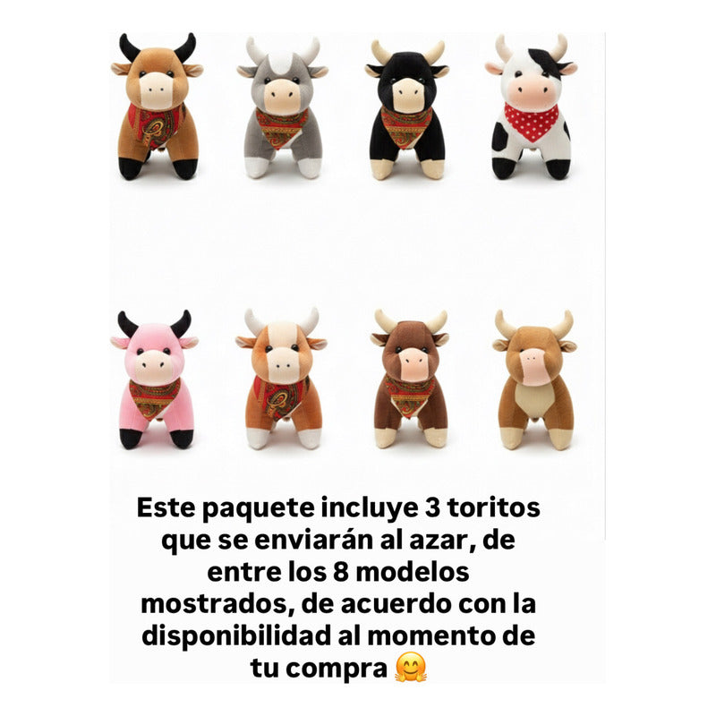 Set De Toritos De Peluche. 3 Modelos Rancheritos Super Suave Suela