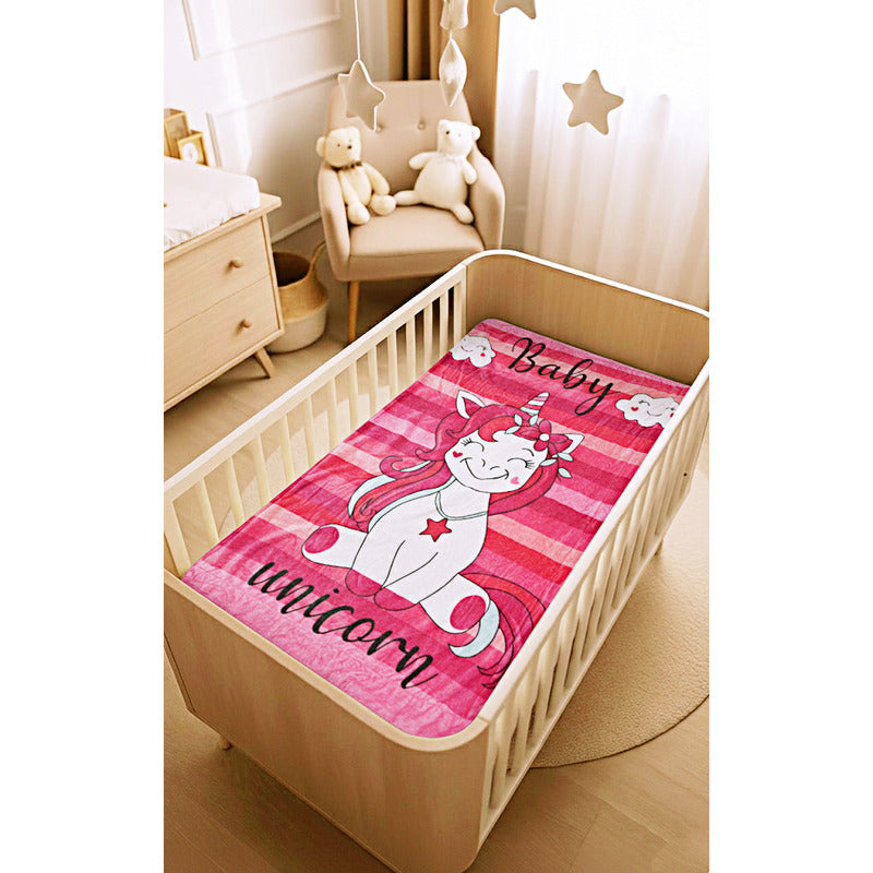 Cunero Baby Plus Leonora Para Bebe Térmico Y Super Suavecito Unicornio/rosa Rosa Chicle