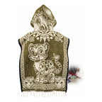 Jorongo Poncho Gaban Afelpado Infantil Artesanal Con Capucha Verde Claro Capibara 60x50