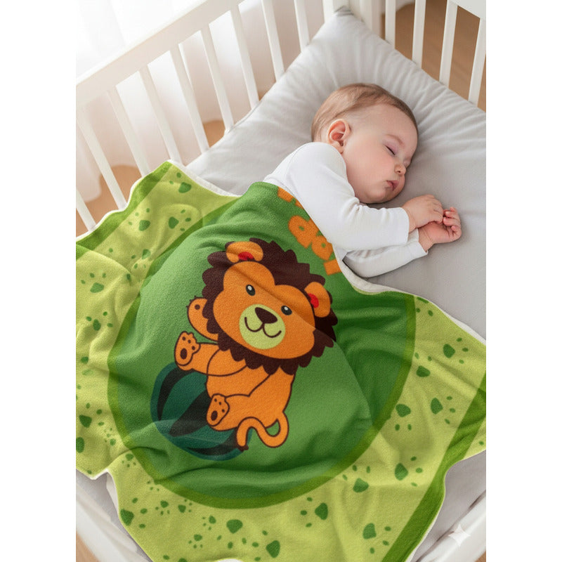 Cunero Baby Clasic Leonora De Bebé Térmico Y Super Suavecito Leoncito Verde Verde