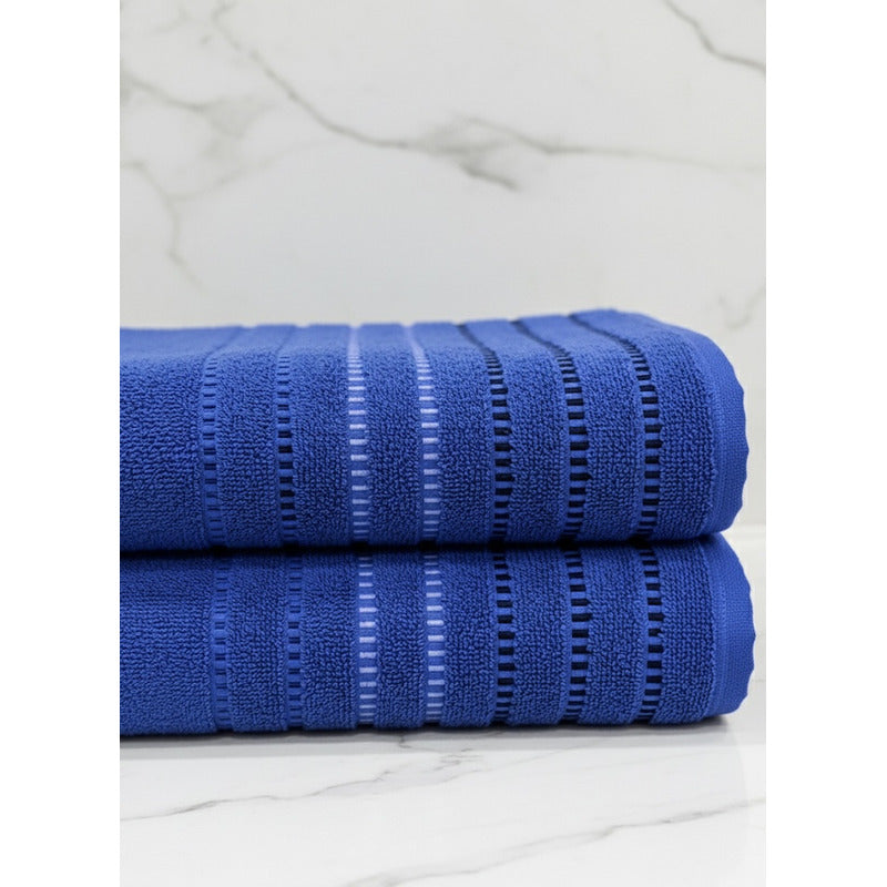 Toallas Baño Completo 100% Algodón Super Absorbente Azul Azul Rey