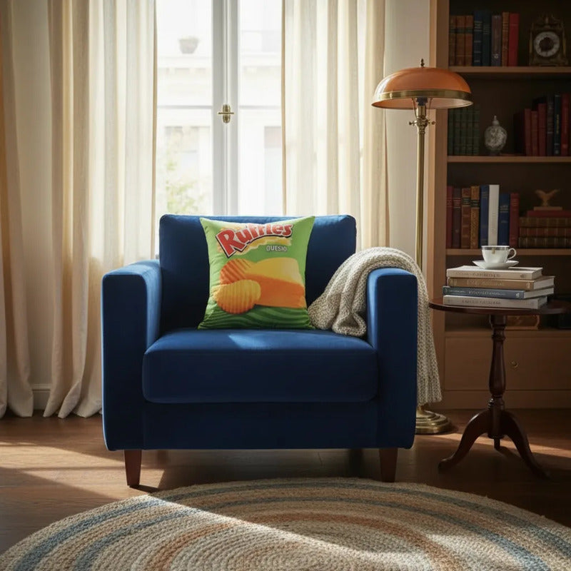 Almohada Ruffles Providencia Grande Super Suave Y Esponjoso Verde Lima