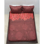 Juego De Sabana Matrimonial Leonora Tacto Suave Y Fresco Rojo Circular Pop