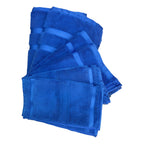 Juego De Toallas De Microfibra  Premium Absorbentes Y Suaves Azul Cuerpo-manos Y Facial Marino Lisa